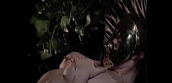  Hot blonde in mask with amazing body gets creamy load all over after sex